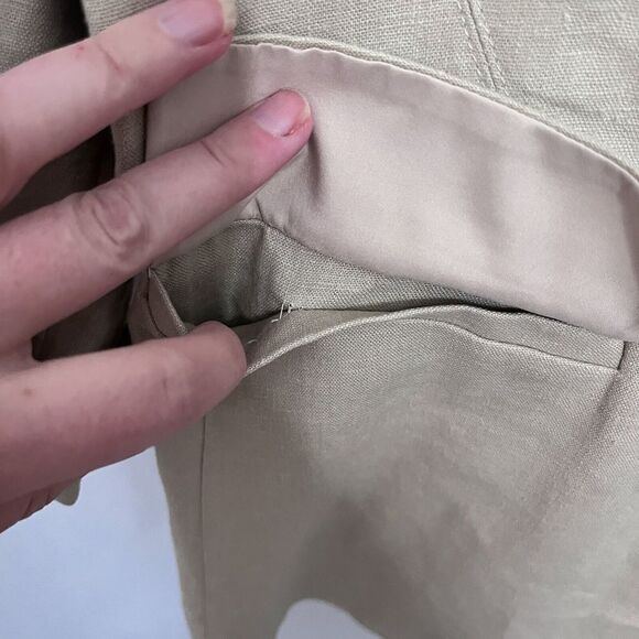 Evereve Linen Blazer Women's Size XS Beige Long Line One Button - Picture 5 of 7